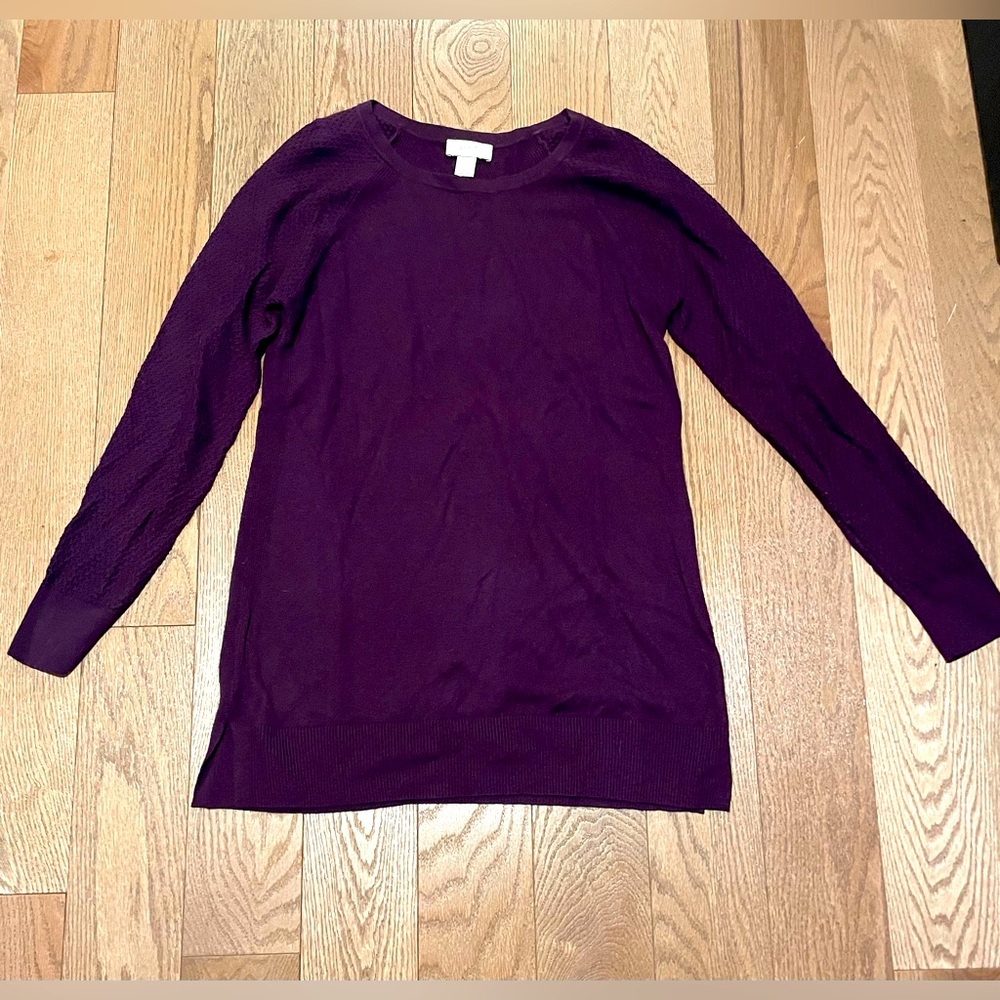 Loft burgundy tunic sweater. Size medium.
